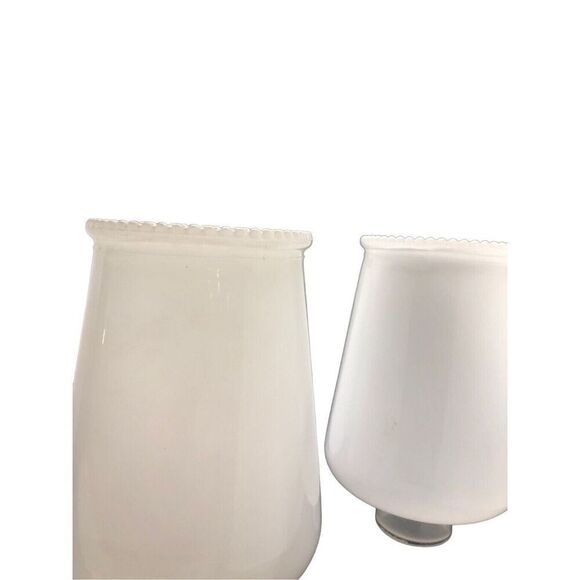 VINTAGE WHITE FROSTED GLASS LAMP SHADES 1 1/2" FITTER 2 QTY Replacement - Picture 1 of 16